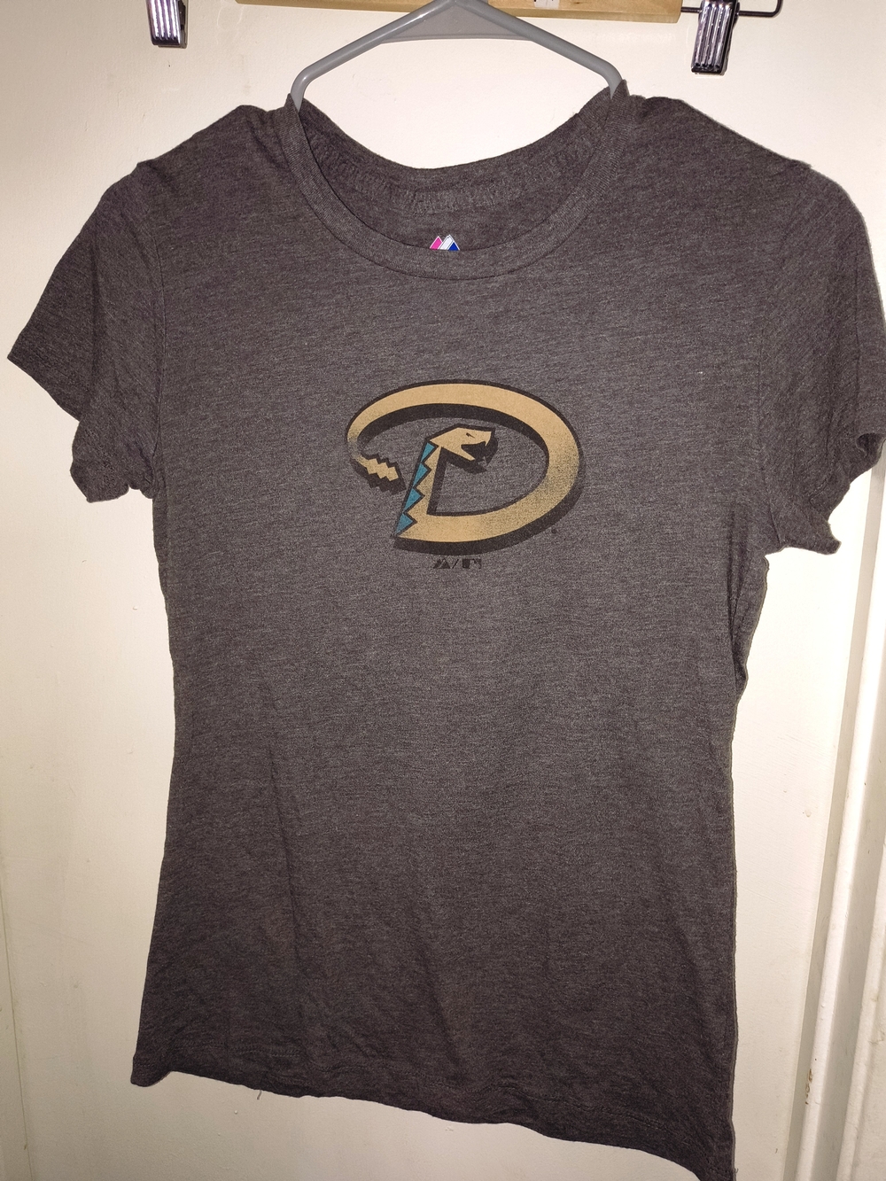Majestic Women's Gray Arizona Diamondbacks Logo Tee